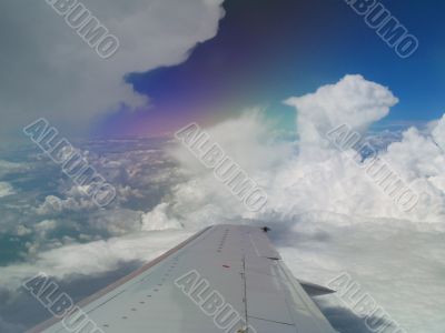 rainbow over wing