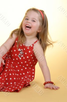 Girl in red dress