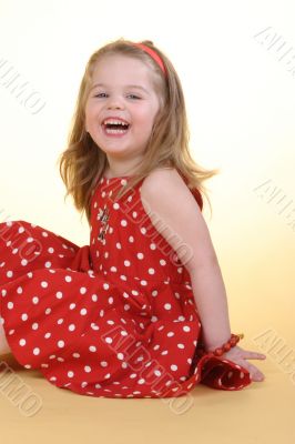 Girl in red dress