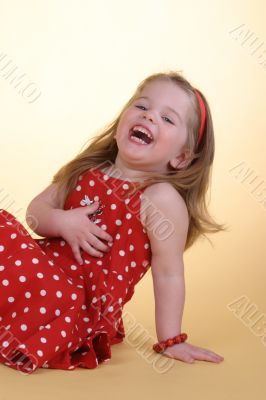 Girl in red dress