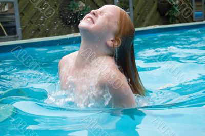 young girl in water