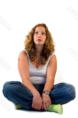 young woman watching