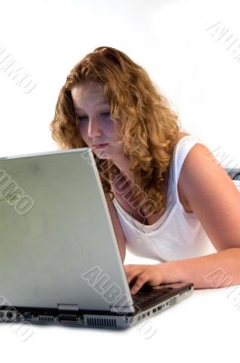 young woman and a notebook
