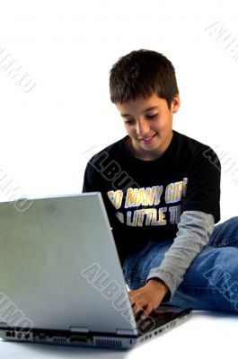 young boy with notebook