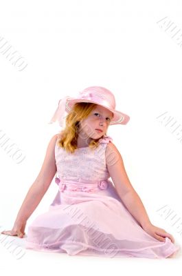 girl in a pink dress