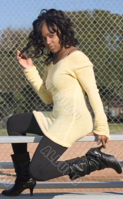 Girl in black boots