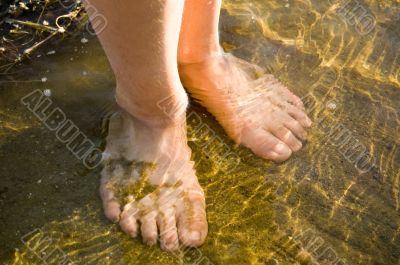 barefoot in the water