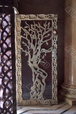 Fragment of beautifully decorated door.