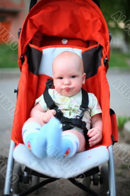 Baby in sitting stroller #8
