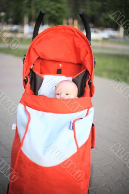 Baby in sitting stroller #9