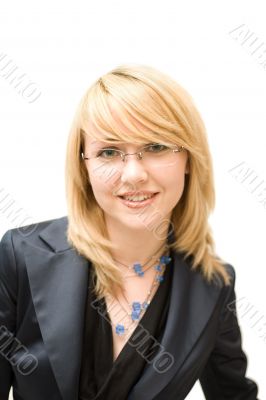 Businesswoman look at camera