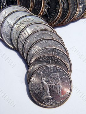 U.S.A. state quarters.