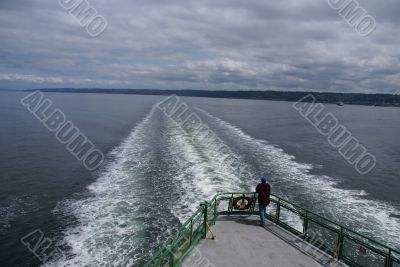 Aft section of ferry & wake