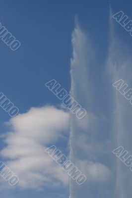 Big fountain on blue sky