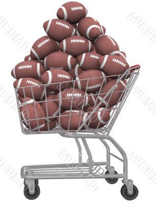 Footballs in Shopping Cart