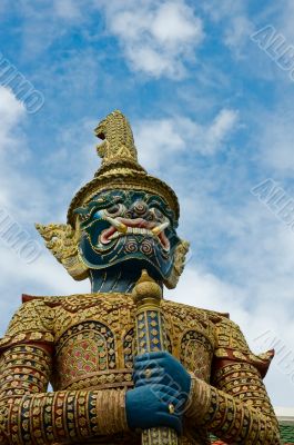 Mythical giant guardian (yak) at Wat Phra Kaew, Bangkok