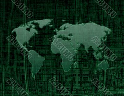 digital map of the world