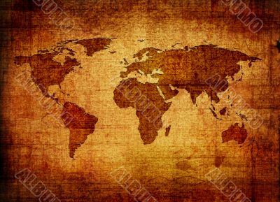 grunge map of the world