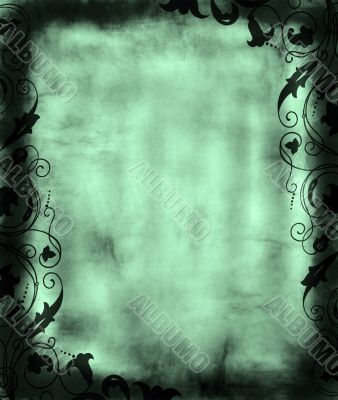 grunge foliage frame