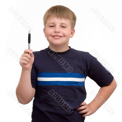 schoolboy with a pen