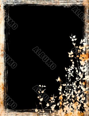 grunge foliage frame