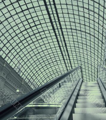 escalator in a shopping mall