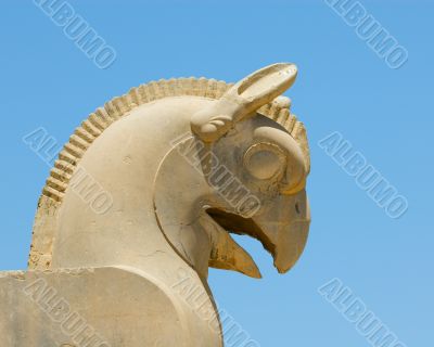 Griffin statue in an ancient city of Persepolis