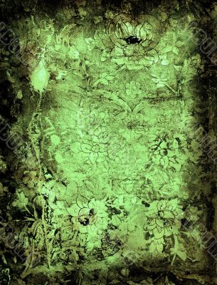 grunge floral frame
