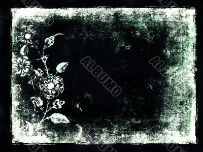 grunge floral background with space for text