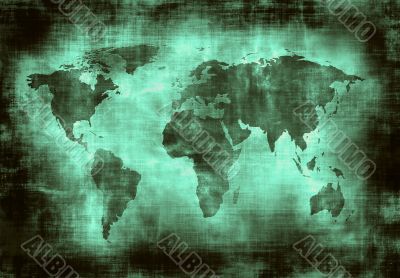 grunge map of the world