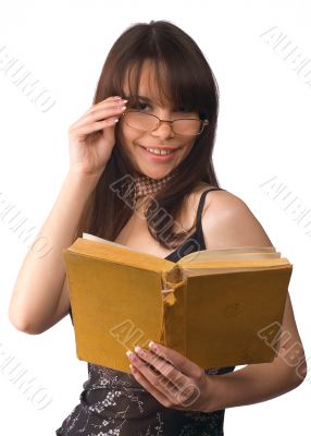 The girl with book