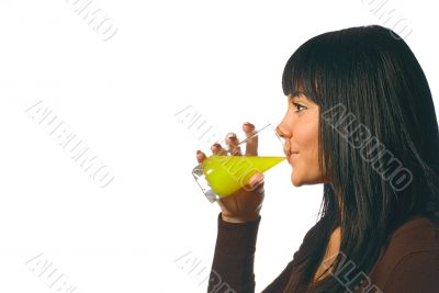 The girl with juice