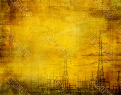 high voltage, industrial grunge background