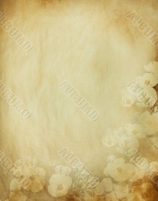 grunge floral background with space for text or image