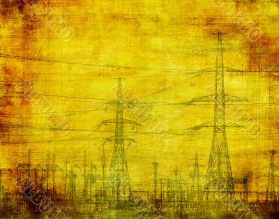 high voltage, industrial grunge background