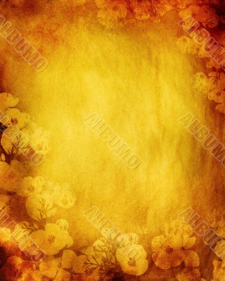 grunge floral background with space for text or image