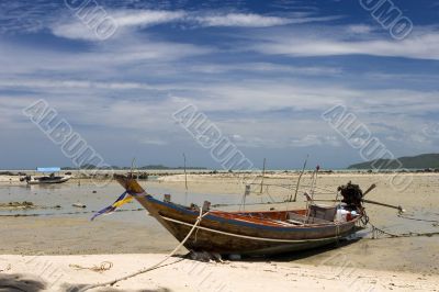 Fishing Boat at the thailand island beach