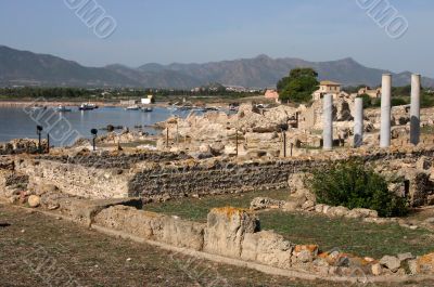 Partially excavated ruins