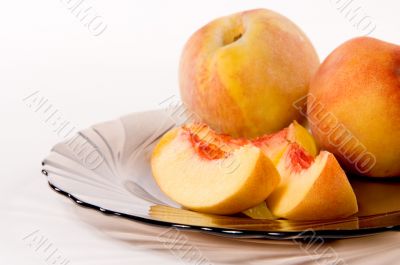 Slices of peach