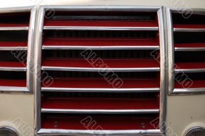 Radiator Grille in Red and Gray