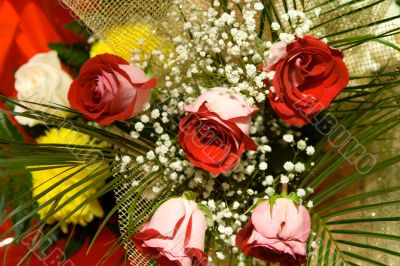 Wedding bouquet of red roses
