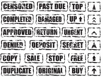 worn square stamp