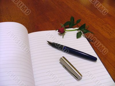 A notebook and pen