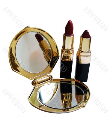 Lipstick and mirror