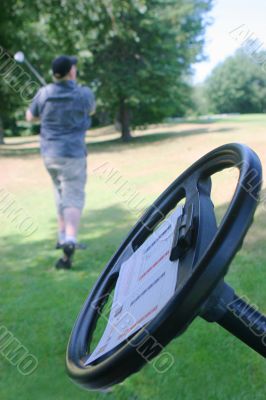 Man playing golf