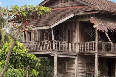 old and disused wooden house
