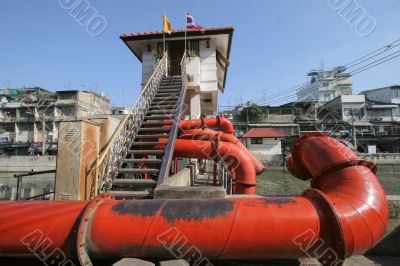 industrial red pipelines