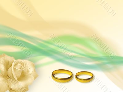 Wedding rings in soft background
