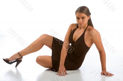 Girl in brown dress