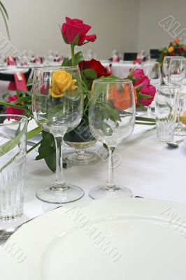 table set for festive dinner
